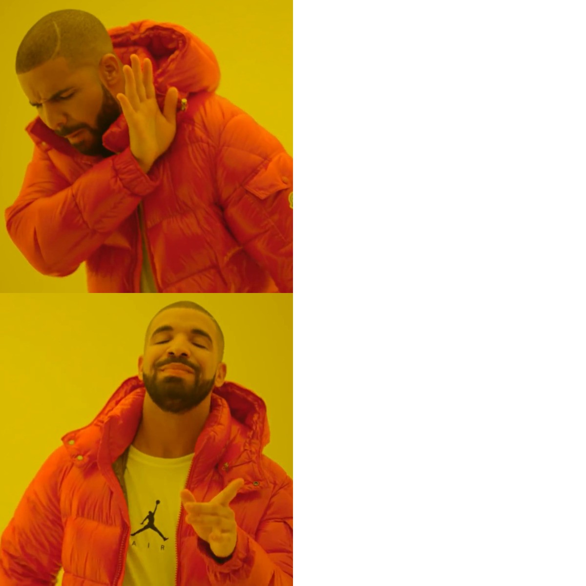 Drake Hotline Bling meme about Gratsi