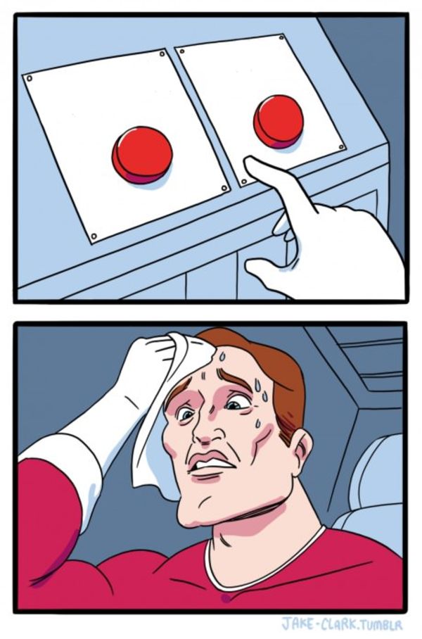 Two Buttons meme about Gratsi