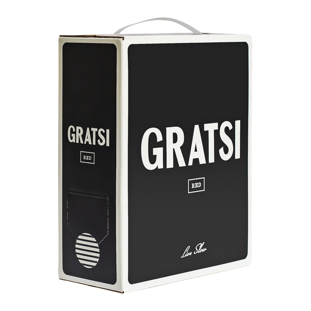 Gratsi Red Wine box with a dispenser tap on the side