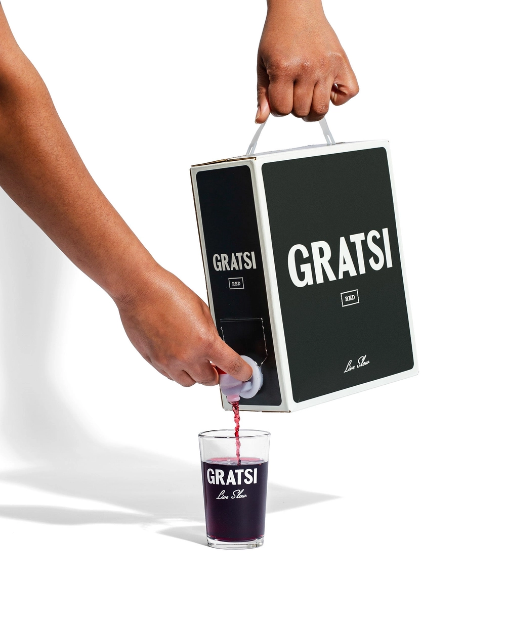 Gratsi Red Wine, poured and ready for pasta night